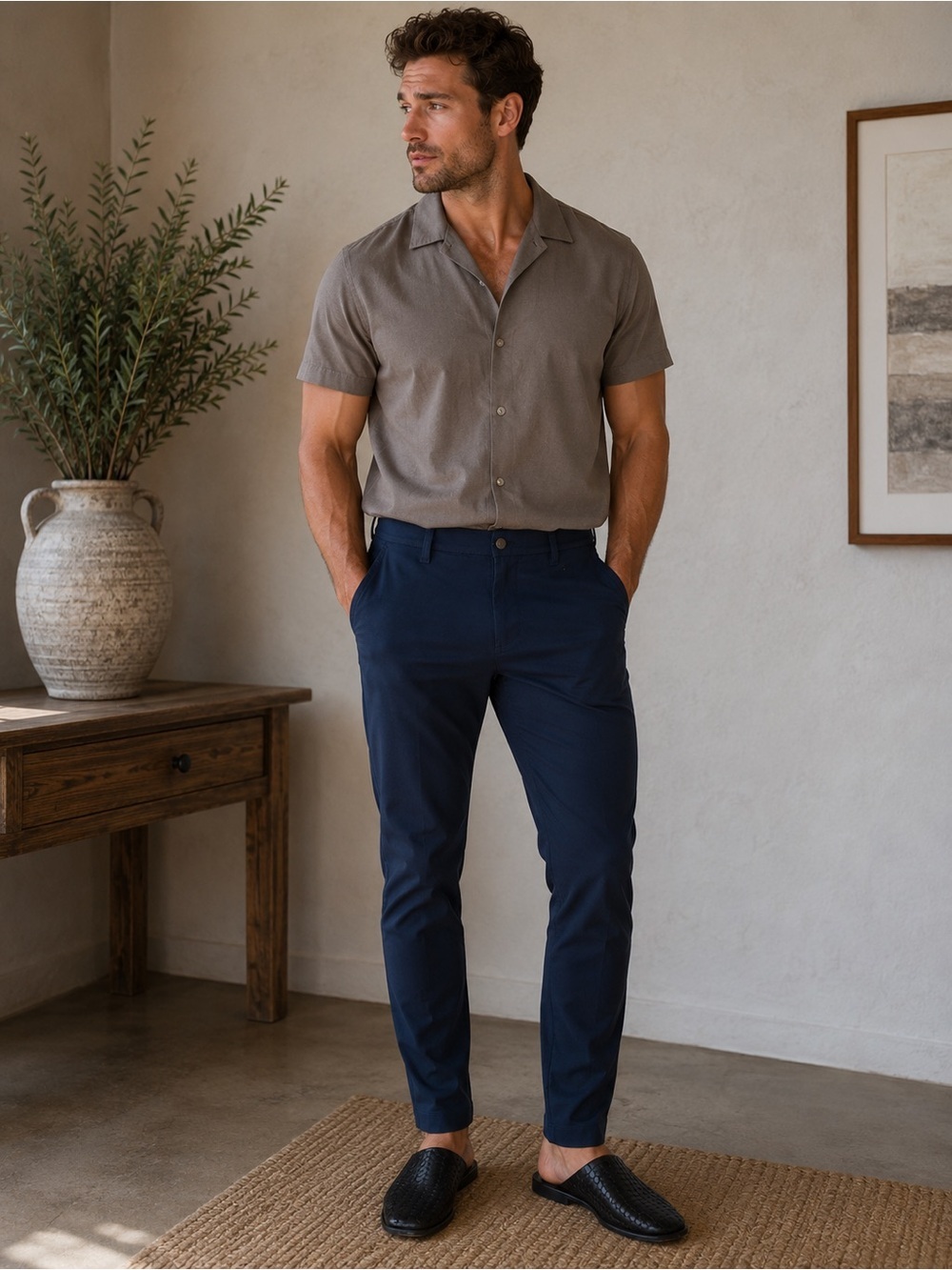 Zella • NWT $115 Men's Chinos — Navy Slim Tapered - mind body engery